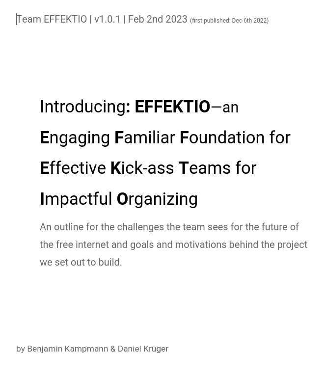 Effektio Whitepaper Cover